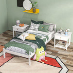 Estructura de cama de madera maciza 90x190 cm, cama individual con cabecero y somier de láminas resistente para niños y adultos