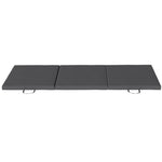 Tapis de gymnastique yoga pilates fitness pliable en 3 panneaux avec poignées revêtement synthétique 180 x 60 x 5cm gris