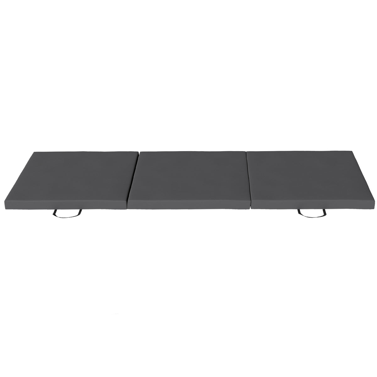 Tapis de gymnastique yoga pilates fitness pliable en 3 panneaux avec poignées revêtement synthétique 180 x 60 x 5cm gris