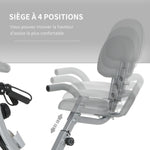 Vélo d'appartement pliant 8 niveaux de résistance magnétique dossier selle réglable poignées ergonomiques noir gris