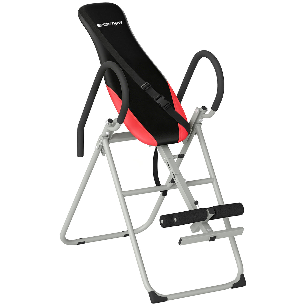 Table d'Inversion Pliable en Acier, Inversion 0-90°, Verrou de Cheville Réglable, 122x59x130cm, Rouge