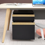 Caisson de bureau à roulettes avec 2 tiroirs coulissants trieur à dossiers 48 x 40 x 59,5 cm noir
