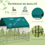 Parque recinto modular de acero con lona para conejos, roedores y animales pequeños, interior y exterior, 220L x 85An x 103Al cm