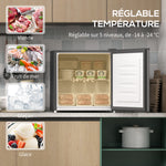 Mini-Gefrierschrank, einstellbare Temperatur von -14 bis -24 °C, kompakt 35 l, wechselbarer Türanschlag, Klasse E, 47 x 44,2 x 48,8 cm, Grau
