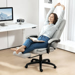 Fauteuil de bureau massant, chaise de bureau avec hauteur réglable, dossier inclinable et télécommande filaire, gris