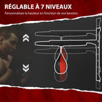 Plateforme murale avec poire de vitesse sac de frappe pour entraînement de boxe, hauteur ajustable pivotant à 360°