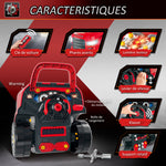 Camion mécano 2 en 1 - Jouet Bricolage Enfant - Établi Enfant - Jeu d'imitation mécanicien - Nombreux Accessoires Total de 61 pièces - Effets sonores et Lumineux - PP ABS Rouge