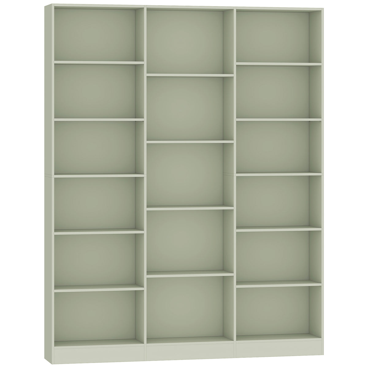 Bibliothèque 6 Niveaux, Étagère de Rangement avec 17 Compartiments et Étagères Réglables, 149 x 23,6 x 188 cm, Vert