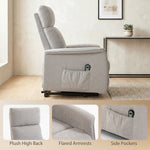 Fauteuil Releveur Électrique, Fauteuil Relax Électrique en Chenille avec Coussin à Ressorts, Dossier Inclinable, Gris