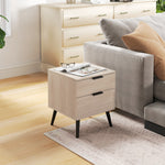 Lot de 2 tables de chevet table de nuit style nordique moderne avec tiroir à deux niveaux 40 x 40 x 50 cm chêne