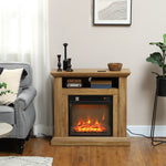 Cheminée électrique effet flammes 3D luminosité réglable 1800 W avec télécommande 81,5 x 30 x 76,2 cm brun effet bois