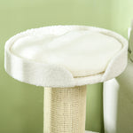 Arbre à chat avec griffoir centre d'activités 2 plateformes coussin crème