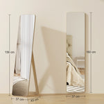 Espejo de pie y de pared rectangular dim. 37L x 43a x 156Al cm madera natural