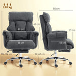 Chaise Bureau Ergonomique, Fauteuil de Bureau Inclinable, Hauteur Réglable, Appui-tête, Dossier Haut, Gris Foncé