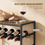 Casier à bouteilles pour 30 bouteilles, étagère à vin avec 6 niveaux, style industriel, 59x30x88,5cm, brun rustique