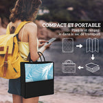 Tapis d'extérieur réversible 274x182 cm, tapis de sol en PP résistant aux intempéries, sac de transport, bleu