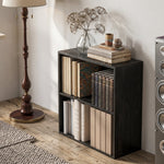 Bibliothèque étagère de rangement avec 2 compartiments et étagère réglable, 60 x 24 x 63 cm, noir