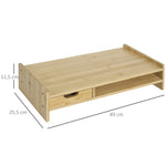 Monitorständer, Laptop-TV-Sockel, Desktop-Organizer mit Schublade aus Bambus