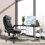 Massagestoel en bureaustoel met verwarmingsfunctie, bureaustoel, ergonomische stoel met instelbare hoogte, rugleuning