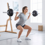 Hantel-Set 50 kg 3-in-1, Verstellbare Gewichte mit PP-Beschichtung, Rutschfester Stange, Sicherung, Schwarz