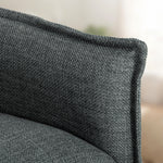 Canapé 2 places, canapé de salon moderne 131 cm avec assise rembourrée, coussins à ressorts, tissu en lin, gris foncé