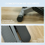 Mini stepper de fitness machine de step bandes de résistance, écran LCD et pédales antidérapantes 41x30,5x18,5cm gris