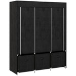 Armoire de rangement en tissu pliable avec 5 étagères, 2 tringles et 3 tiroirs en tissu 125L x 43l x 162.5H cm