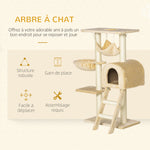 Krabpaal krabmeubel stabiele klimboom met meerdere niveaus activiteitencentrum hoogte 98 cm beige