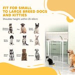 Barrière pour chien, largeur ajustable 76-102cm, barrière extra large avec porte pour chat, blanc