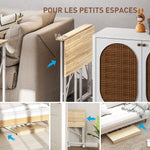 Bureau pliant table d'ordinateur 80 x 40 cm sur roulettes pour bureau à domicile, chambre, petits espaces, chêne