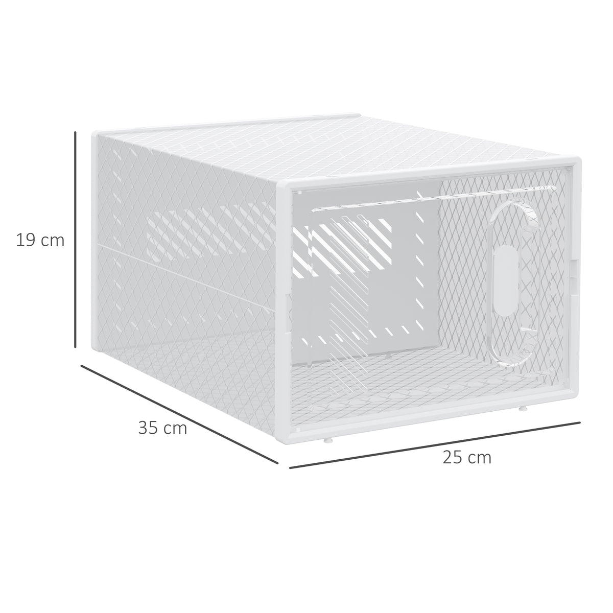 Set di 18 scatole cubiche modulabili portascarpe con ante trasparenti - 25 x 35 x 19 cm