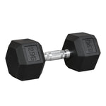 Haltère hexagonal 12,5 kg en fonte caoutchouté pour maison bureau gym à domicile, noir