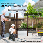 Abri de Jardin 2,27 m² gants inclus porte verrouillable ventilations acier galvanisé 190 x 131 x 188 cm chêne