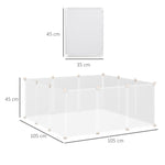 Enclos parc modulable pour petits animaux 12 panneaux pour lapin, hamster, chiot, cochon 105 x 105 x 45 cm blanc