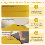 Parcours motricité bébé blocs mousse éducatifs modulables 7 pièces housse lavable en velours base antidérapante jaune