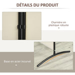 Paravent 3 panneaux dim. 2,53L x 0,5l x 1,82H m Store latéral Brise-Vue paravent sur Pied séparateur métal Polyester