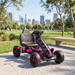 Kart à pédales pour enfants, karting enfant 3 à 6 ans avec roue libre, frein, roues EVA antidérapantes, rose