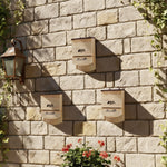Set di 3 casette per pipistrelli in legno, rifugio per pipistrelli con piattaforma scanalata 23 x 9,5 x 36,5 cm, legno naturale
