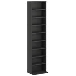 Rangements pour CD et DVD 9 compartiments et 6 étagères réglables capacité max. 260 CD/120 DVD 33 x 24 x 140 cm noir