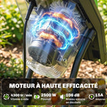 Broyeur de Végétaux Électrique 2500 W, Broyeur de Branches avec Sac de Collecte 45L, 4300 tr/min, 44x34x96cm, Vert