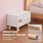 Comodino per Bambini con Cassetto, Maniglia a Forma di Nuvola, per Cameretta, 34 x 31 x 25 cm, Bianco