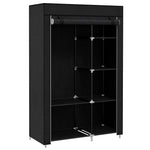 Armoire penderie multi-rangement - 6 étagères, 1 barre - non tissé noir