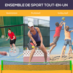Set completo 3 in 1 per badminton, pickleball e pallavolo, giochi sportivi da esterno con rete ad altezza regolabile