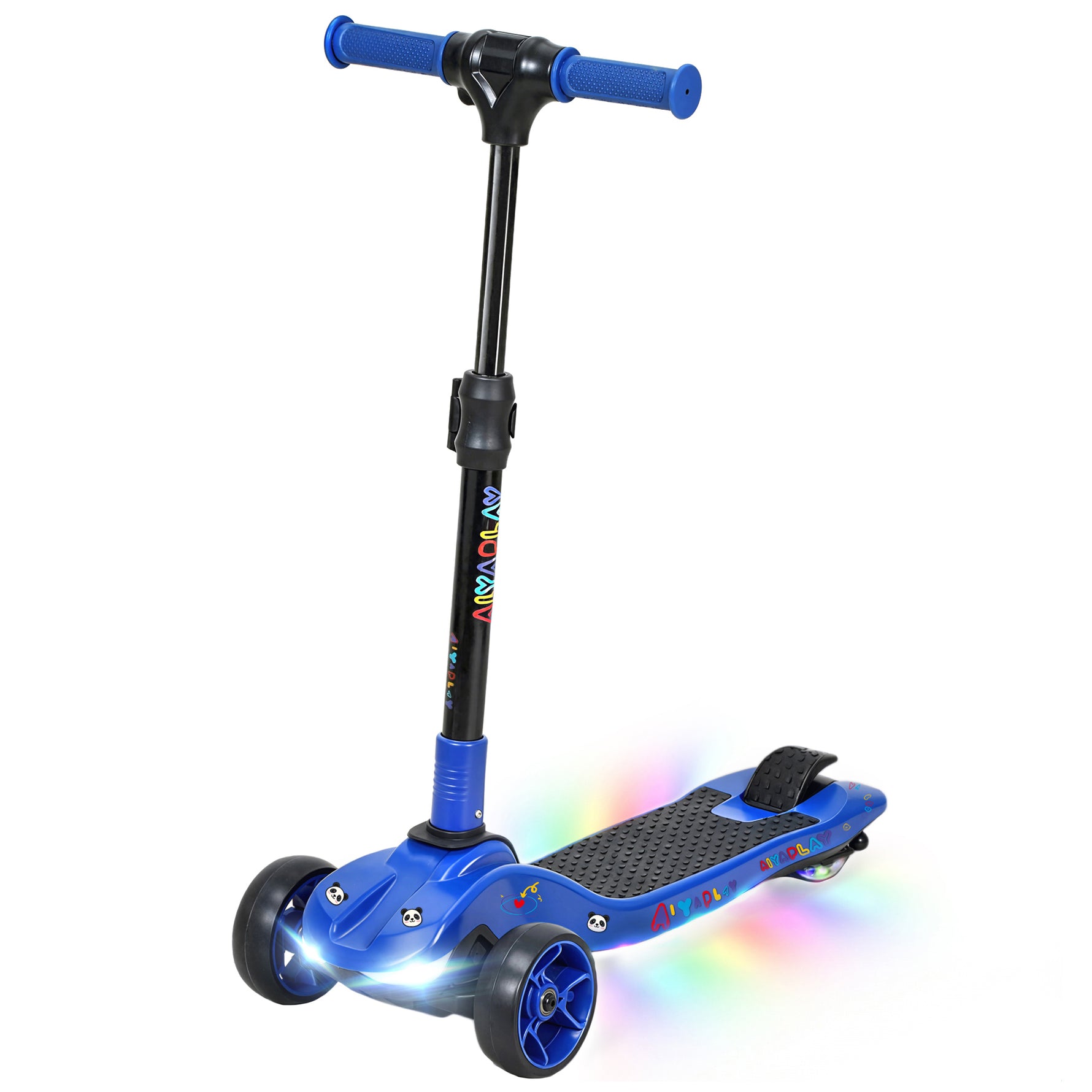 Trottinette électrique pour enfants 6+ ans, pliable 3 roues démarrage zéro, vitesse maximale 8 km/h 64 x 29 x 83 cm bleu