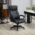 Fauteuil de bureau massant  fauteuil bureau ergonomique grand confort hauteur réglable fonction dossier à bascule revêtement synthétique noir
