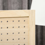Paravent intérieur en bois 3 panneaux séparateur de pièce pliable panneau perforé 114 x 1,7 x 144,5 cm bois naturel