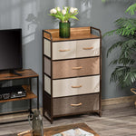 Commode Meuble de Rangement 5 tiroirs Pliables en Tissu 58 x 29 x 99 cm Multicolore