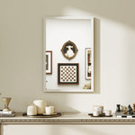 Miroir mural rectangulaire 60 x 40 cm, cadre en bois blanc, idéal pour la salle de bain, salon ou chambre