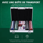 Mallette de Poker Coffret de Poker Complet avec 200 jetons 2 Jeux de Cartes + 2 clés Aluminium