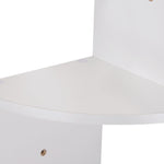 Étagère d'angle Murale de Rangement Forme Zigzag 20L x 20l x 126H cm 5 Niveaux Bois Blanche